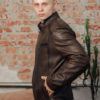 Кожаная куртка мужская коричневая