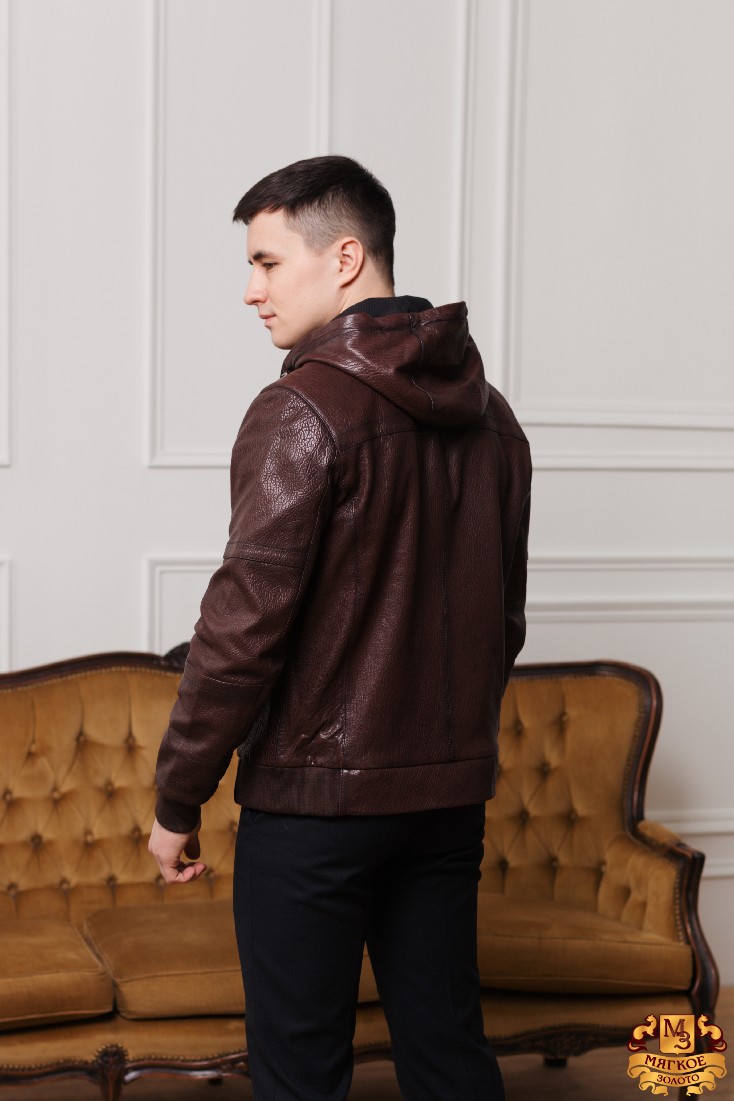 Кожаная куртка коричневая Gio Melli F683