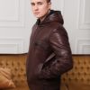 Кожаная куртка коричневая Gio Melli F683