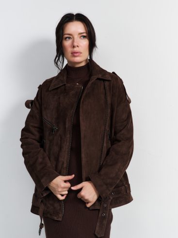 Куртка женская из натуральной кожи  OKSA FASHION Z-22016LP/65OF