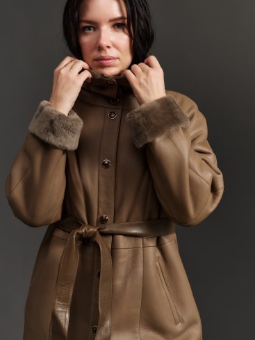 Дубленка женская из овчины OKSAFASHION K-2808LP/115OF